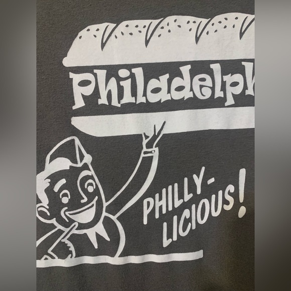 Tops - Philadelphia Philly cheese steak shirt womens small gray Philly-licious
Only